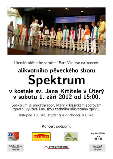 Pozvánka na koncert v Úterý - Alikvotní sbor Spektrum